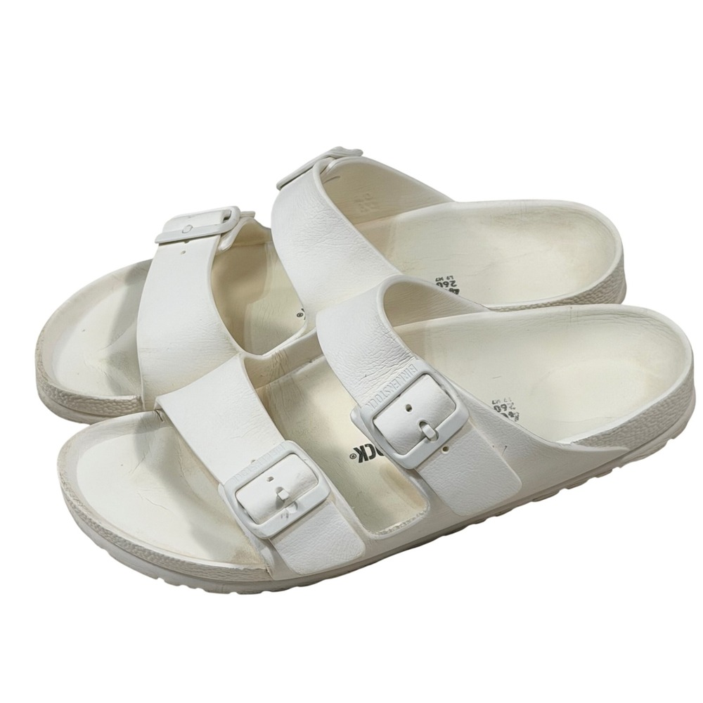 Birkenstock Arizona EVA White Sandals Mens 7 Womens 9 Waterproof Slides 40 L9 M7